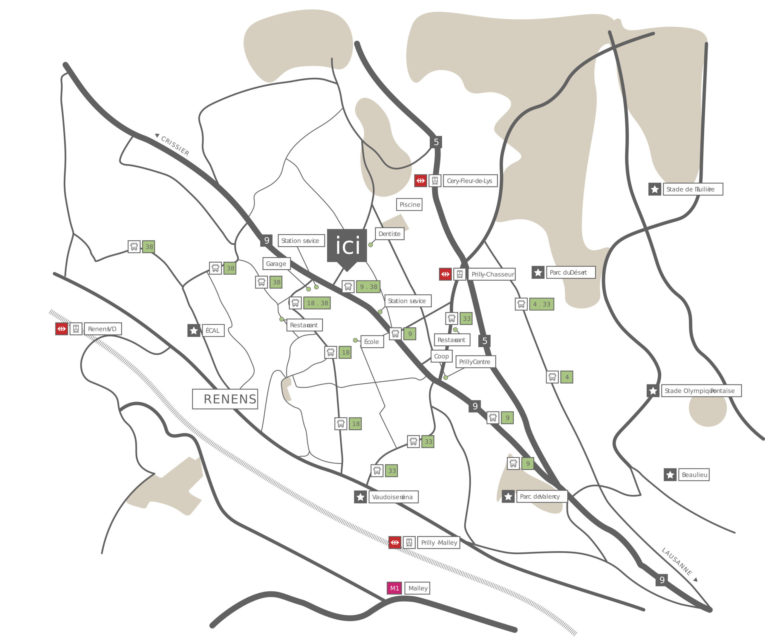 Plan de situation — Trinity Prilly